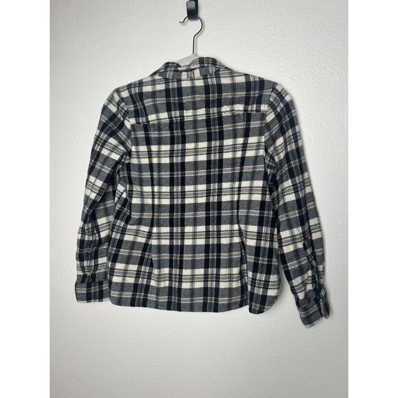 Pendleton Womens Shirt Wool Black White Plaid Button-Down Petite Large - Picture 4 of 5